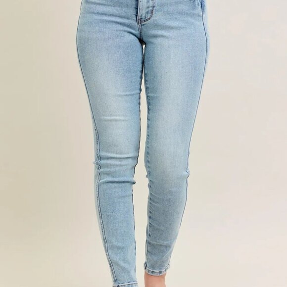 Judy Blue Full Size Mr Tummy Control Vintage Wash Skinny Jeans Plus Size - Picture 1 of 9